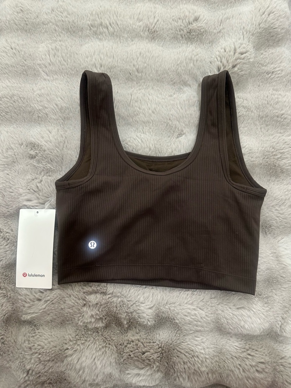 NWT Lululemon Wundertrain Scoop Neck Tank Rib Espresso Size 6